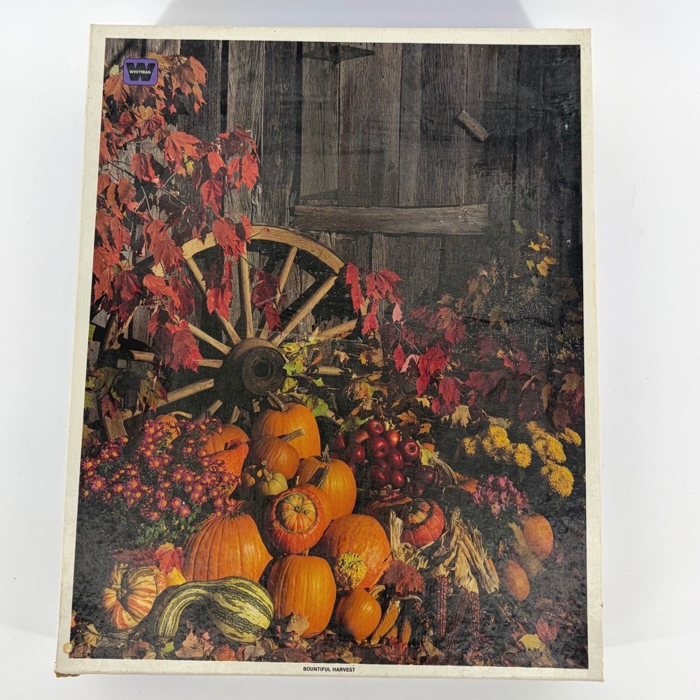 Whitman 1000 Piece Jigsaw Puzzle Bountiful Harvest Autumn Barn Scene 4777-24